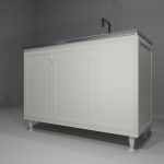 Sottolavello in allumino-hpl da esterno/interno 120x50x90 cm 3 ante vasche DX