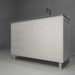 Sottolavello in allumino-hpl da esterno/interno 120x50x90 cm 4 cassetti 2 ante vasche DX