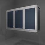 Scolapiatti in allumino-hpl da esterno/interno 120x33x73 cm 3 ante griglie DX