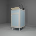 Lavatoio in allumino-hpl da esterno/interno 45x50x90 cm 1 anta pomello SX
