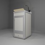 Lavatoio in allumino-hpl da esterno/interno 45x50x90 cm 1 cassetto + 1 anta pomello SX
