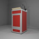 Lavatoio in allumino-hpl da esterno/interno 45x50x90 cm 1 cassetto + 1 anta pomello SX