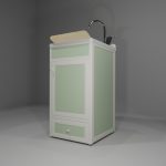 Lavatoio in allumino-hpl da esterno/interno 45x50x90 cm 1 cassetto + 1 anta pomello SX