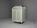 Base multiuso in allumino-hpl da esterno/interno 45x50x90 cm 1 anta pomello SX - immagine 2