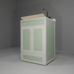 Lavatoio in allumino-hpl da esterno/interno 60x50x90 cm 1 cassetto + 2 ante