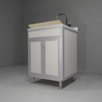 Lavatoio in allumino-hpl da esterno/interno 60x60x90 cm 2 ante