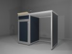 Coprilavatrice in allumino-hpl da esterno/interno 109x60x90 cm 1 anta con vano lavatrice a DX