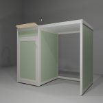 Coprilavatrice in allumino-hpl da esterno/interno 109x60x90 cm 1 anta con vano lavatrice a DX
