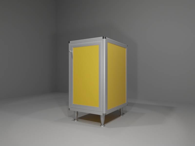 M301SX_60_AR_10_ANG Base multiuso in allumino-hpl da esterno/interno 45x60x90 cm 1 anta pomello SX - immagine 1