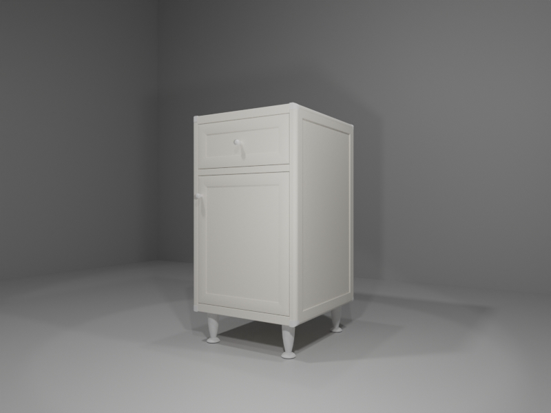 M302SX_B_01_ANG Base multiuso in allumino-hpl da esterno/interno 45x50x90 cm 1 cassetto + 1 anta pomello SX - immagine 1
