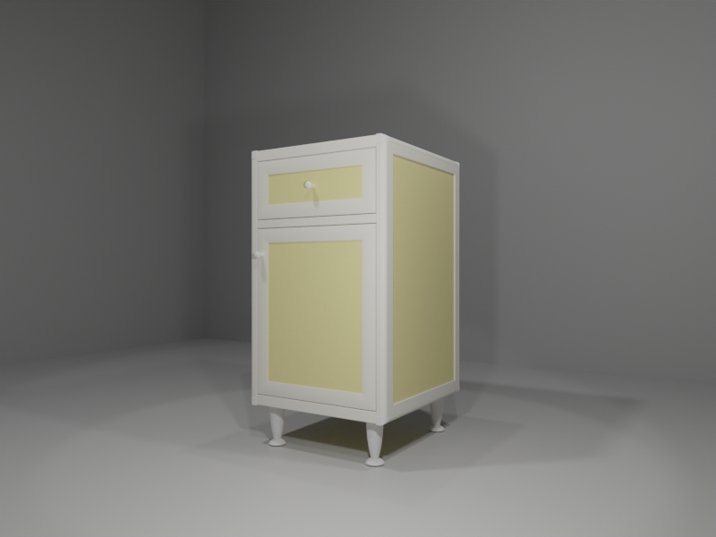M302SX_B_03_ANG Base multiuso in allumino-hpl da esterno/interno 45x50x90 cm 1 cassetto + 1 anta pomello SX - immagine 1