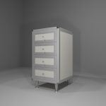 Base multiuso in allumino-hpl da esterno/interno 45x50x90 cm 4 cassetti