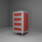 Base multiuso in allumino-hpl da esterno/interno 45x50x90 cm 4 cassetti