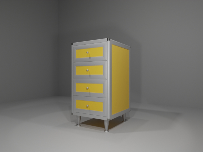 M303_AR_10_ANG Base multiuso in allumino-hpl da esterno/interno 45x50x90 cm 4 cassetti - immagine 1