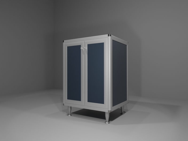 M304_AR_08_ANG Base multiuso in allumino-hpl da esterno/interno 60x50x90 cm 2 ante - immagine 1