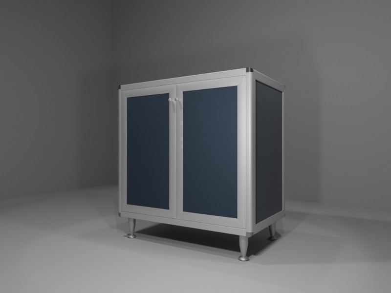 M305_AR_08_ANG Base multiuso in allumino-hpl da esterno/interno 80x50x90 cm 2 ante - immagine 1