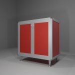 Base multiuso in allumino-hpl da esterno/interno 80x50x90 cm 2 ante