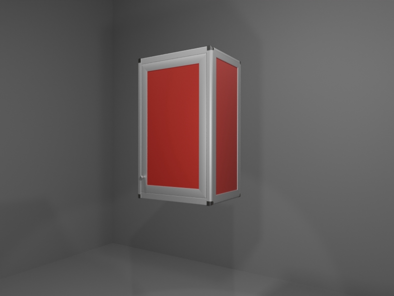 P601_SX_AR_09_ANG Pensile multiuso in allumino-hpl da esterno/interno 45x33x73 cm 1 anta pomello SX - immagine 1