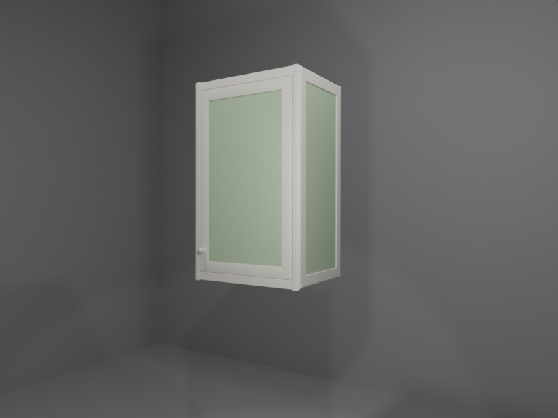 P601_SX_B_05_ANG Pensile multiuso in allumino-hpl da esterno/interno 45x33x73 cm 1 anta pomello SX - immagine 1