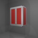 Pensile multiuso in allumino-hpl da esterno/interno 60x33x73 cm 2 ante