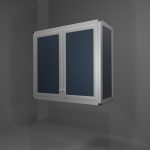Pensile multiuso in allumino-hpl da esterno/interno 80x33x73 cm 2 ante